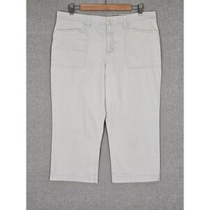 Gloria Vanderbilt Women's Amanda High Rise Slimming Tapered Capri Cream 12